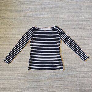 Boden Breton Striped Long Sleeve T-Shirt Navy and White S / 4